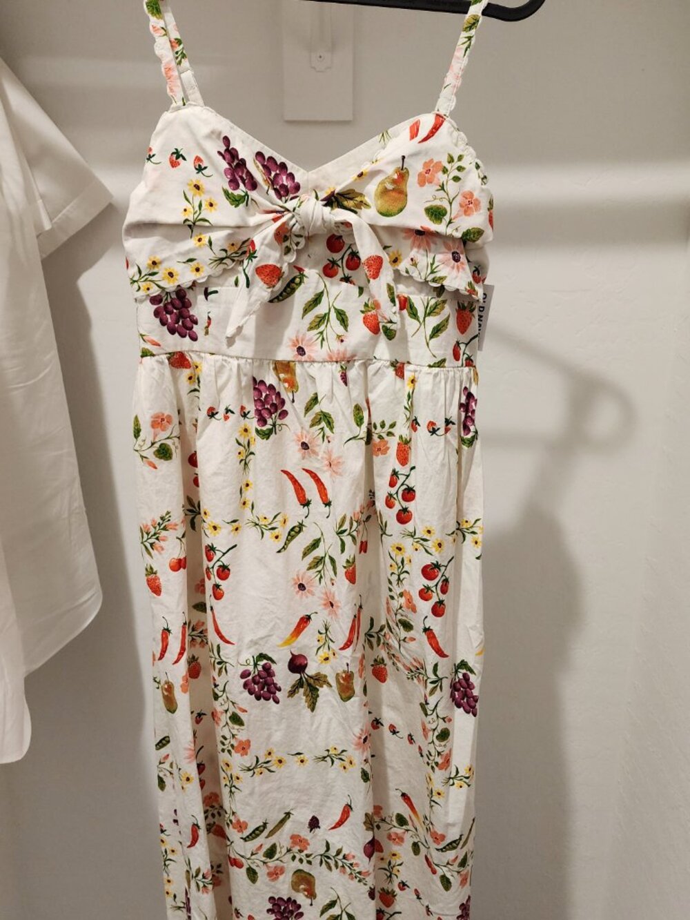 Old Navy Fruit & Vegetable Print Tie Front Midi Dress Size S NWT